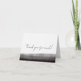 Smokey Black Watercolor Thank You Card