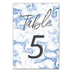 Smokey Blue Mist Background Table Number