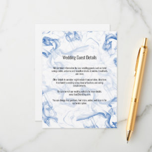 Smokey Blue Mist Wedding Details Enclosure Card