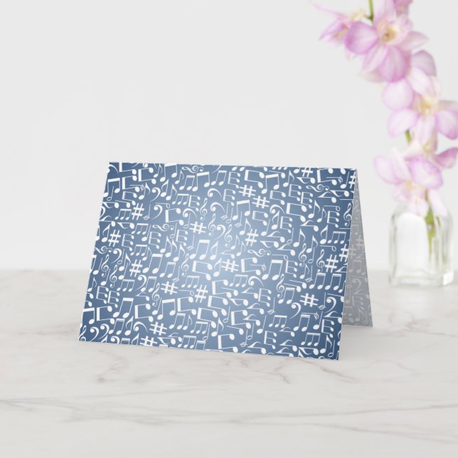 Smokey Blue Shades Dark to Light Music Notes (Orchid)