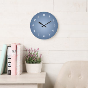 Smokey Blue Shades Light to Dark Stylish Large Clock