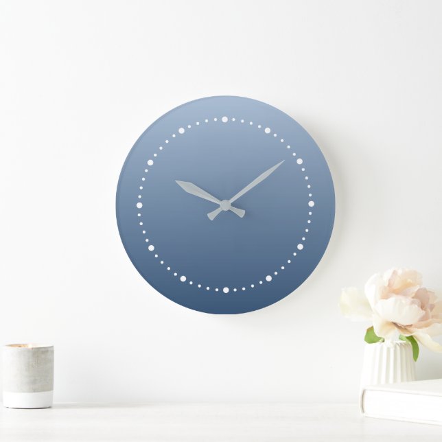 Smokey Blue Subtle Light to Dark Design Large Clock (Home)