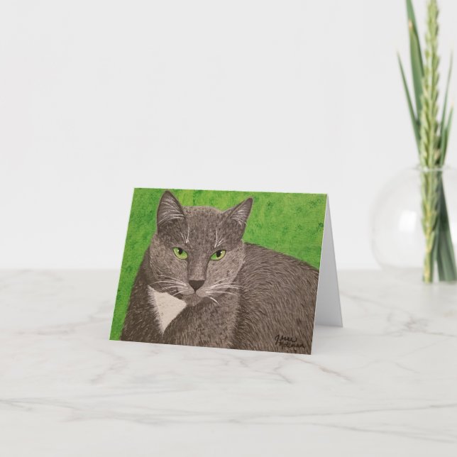 Smokey Cat blank card. Card (Front)