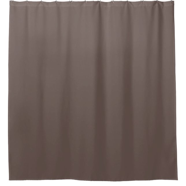 Smokey Coffee Quartz Neutral Brown Solid Colour Shower Curtain (Front)