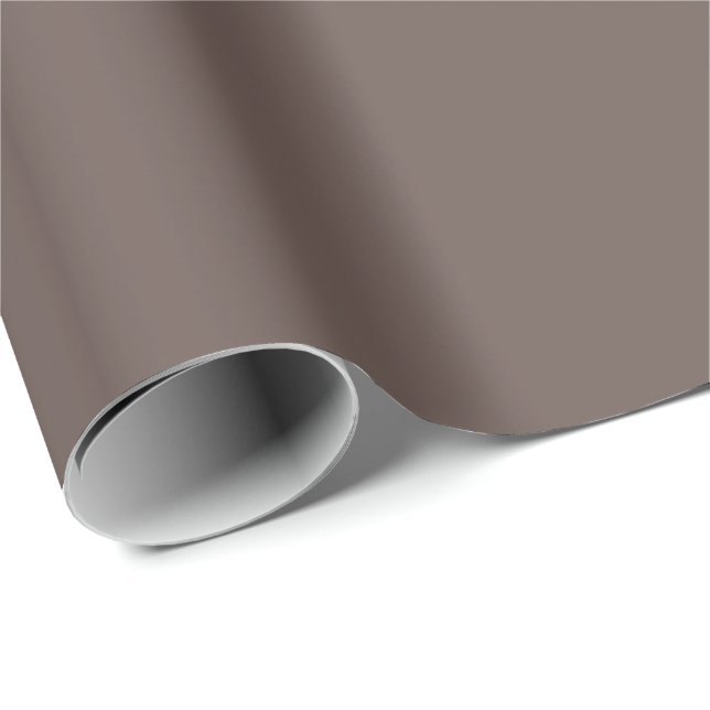 Smokey Coffee Quartz Neutral Brown Solid Colour Wrapping Paper (Roll Corner)