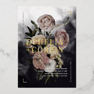 Smokey Dark Black Rose Bouquet Wedding