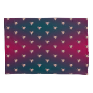 Smokey Fuschia and Fancy Hearts Pillowcase