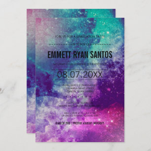 Smokey Galaxy Graduation Party Invite