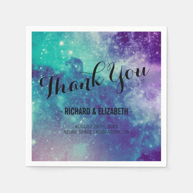 Smokey Galaxy Wedding Napkins (Front)