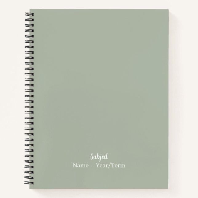 Smokey green notebook (Front)