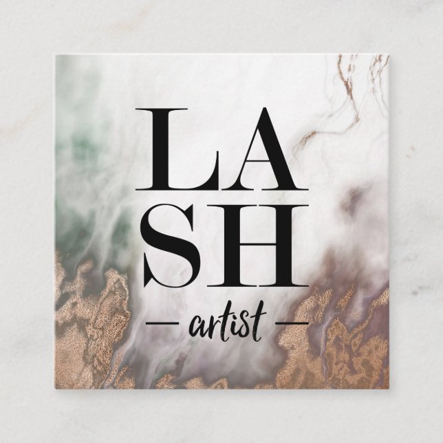 Smokey Marble LASH ARTIST Business Card Template (Front)