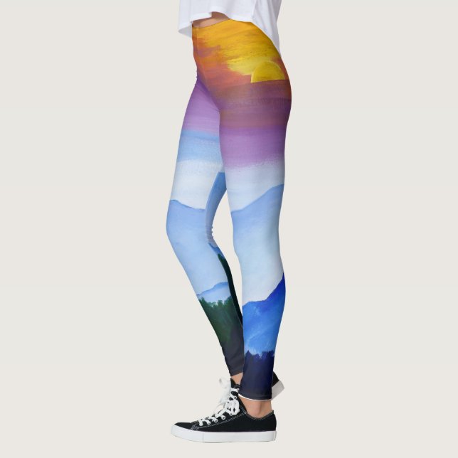 Smokey Mountain Sunset Leggings (Left)