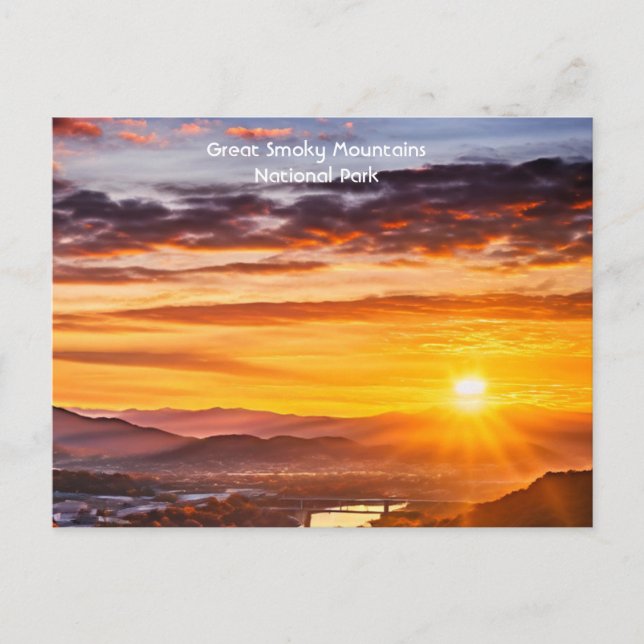 Smokey Mountains as seen from Knoxville, Tennessee Postcard (Front)