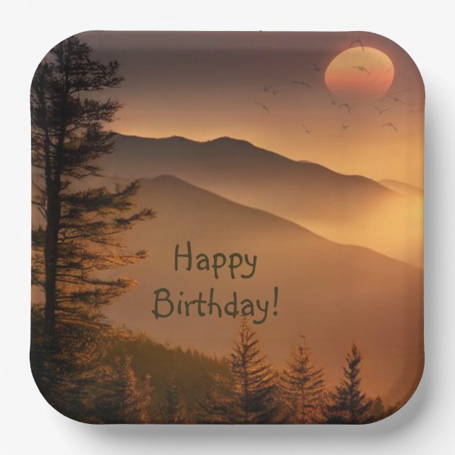 Smokey Mountains Paper Plate (Front)