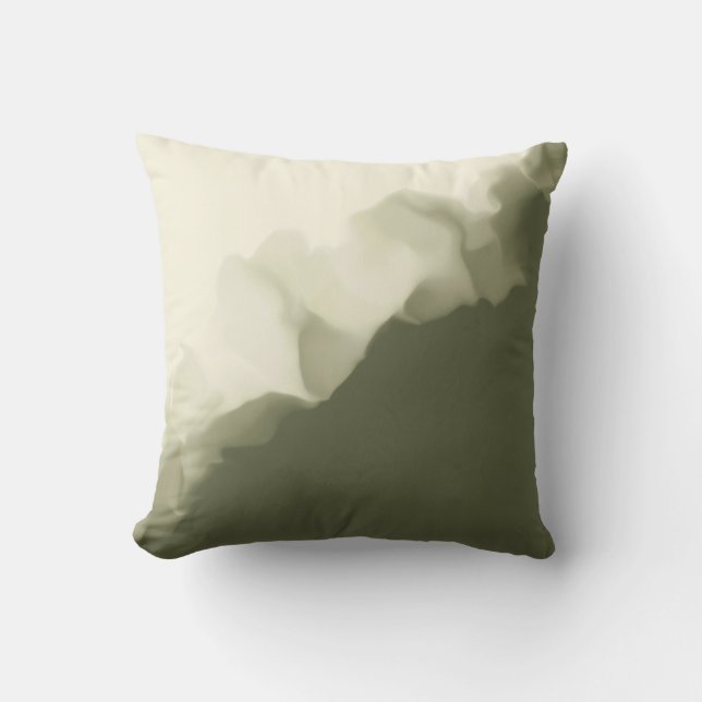 Smokey Olive Green and Tan Outdoor Cushion (Front)