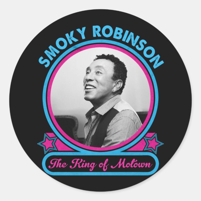 Smokey Robinson The King Of Motown Classic Round Sticker (Front)
