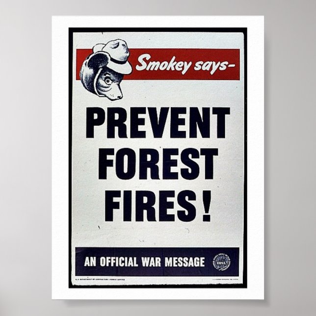 Smokey Says -Prevent Forest Fires! Poster (Front)