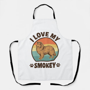 Smokey Sheltie Dog Vintage Sunset Shirt Design_1 Apron