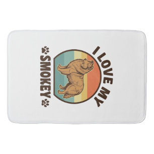 Smokey Sheltie Dog Vintage Sunset Shirt Design_1 Bath Mat