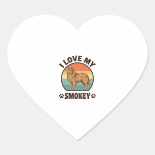 Smokey Sheltie Dog Vintage Sunset Shirt Design_1 Heart Sticker