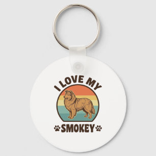Smokey Sheltie Dog Vintage Sunset Shirt Design_1 Key Ring