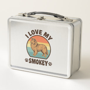 Smokey Sheltie Dog Vintage Sunset Shirt Design_1 Metal Lunch Box