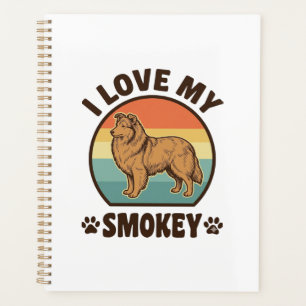 Smokey Sheltie Dog Vintage Sunset Shirt Design_1 Planner