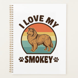 Smokey Sheltie Dog Vintage Sunset Shirt Design_1 Planner