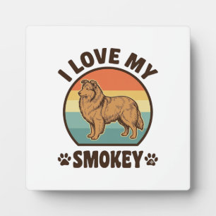 Smokey Sheltie Dog Vintage Sunset Shirt Design_1 Plaque