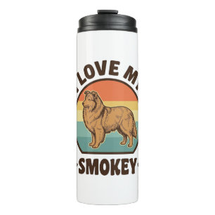 Smokey Sheltie Dog Vintage Sunset Shirt Design_1 Thermal Tumbler