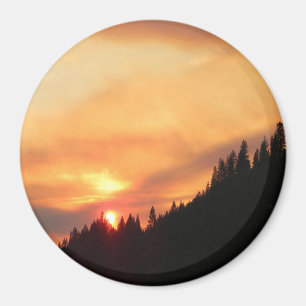 Smokey Sunset over the mountains... Magnet