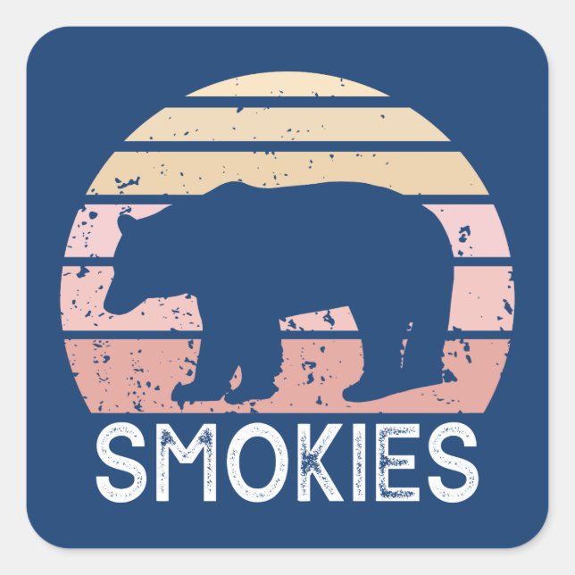 Smokies Bear Square Sticker (Front)