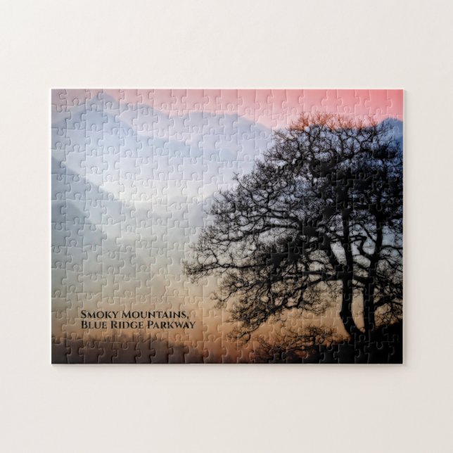 Smokies Blue Ridge Parkway Sunset Photography Jigsaw Puzzle (Horizontal)