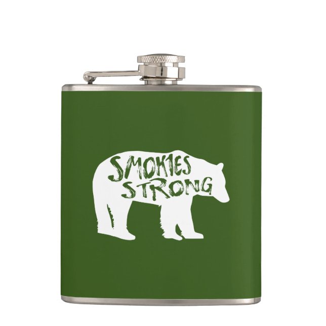 Smokies Strong Bear Hip Flask (Front)
