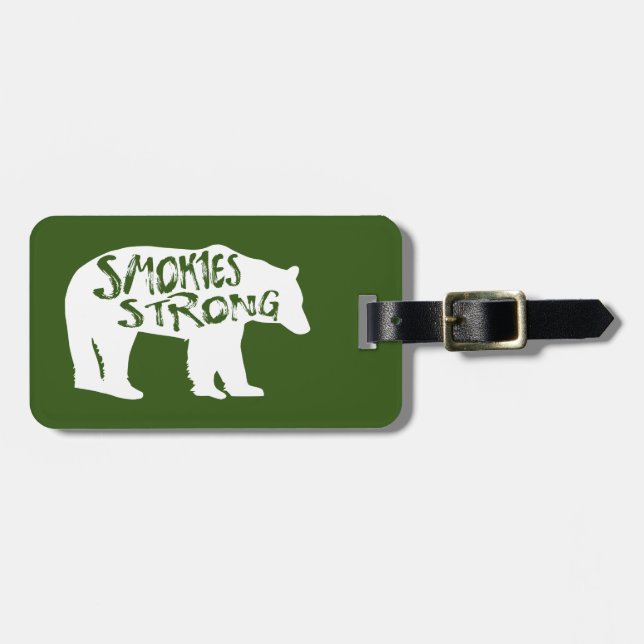 Smokies Strong Bear Luggage Tag (Front Horizontal)