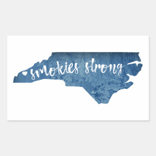 Smokies Strong North Carolina Wood Grain Rectangular Sticker