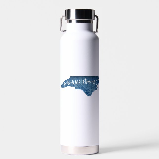 Smokies Strong North Carolina Wood Grain Water Bottle (Front)
