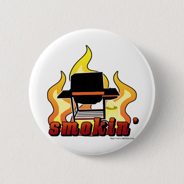 Smokin BBQ lover 6 Cm Round Badge (Front)