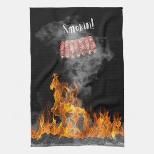 Smokin BBQ Ribs  Kitchen Towel