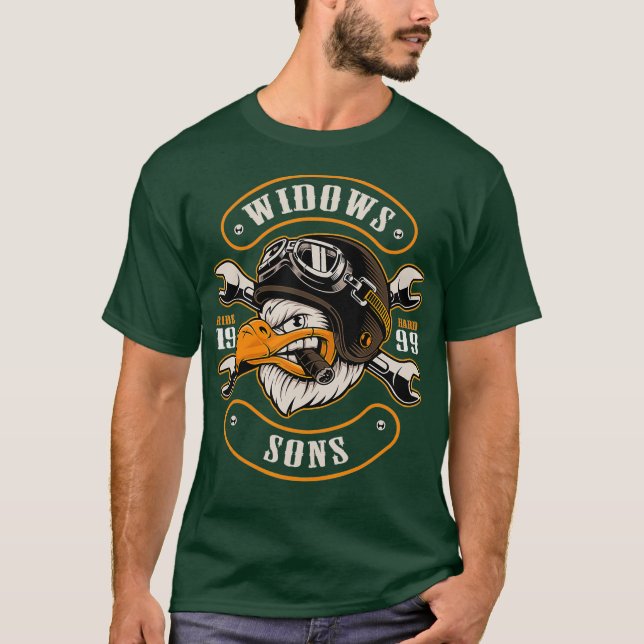 Smokin Eagle Widows Sons Masonic T-Shirt (Front)
