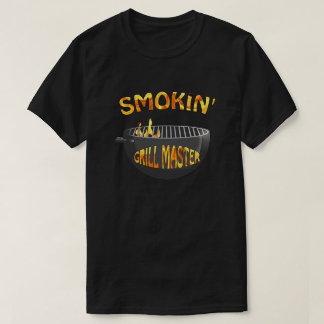 Smokin Grill Master Black T-shirt (Design Front)