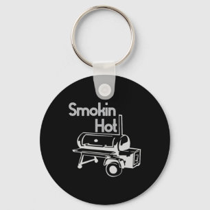 Smokin Hot Bbq Smoker Graphic Funny Shirt Key Ring