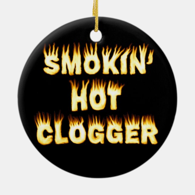 Smokin' Hot Clogger Dance Ceramic Tree Decoration (Back)