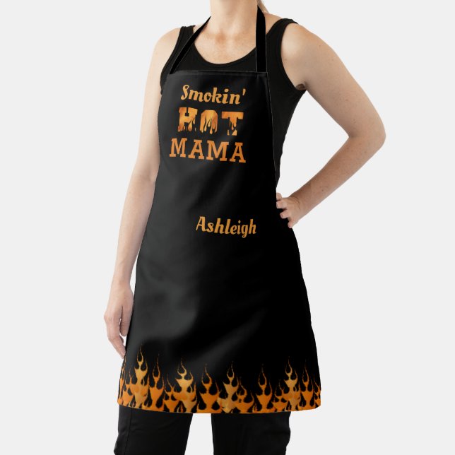 SMOKIN' HOT MAMA Barbeque Smoker Personalised Apron (Insitu)