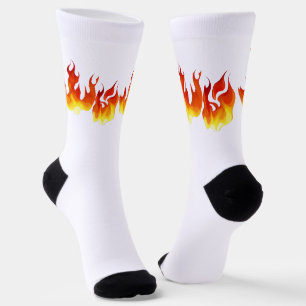 Smokin Hot Orange and Red Flames Personalised Socks