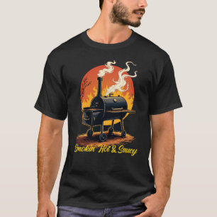 Smokin' Hot & Saucy BBQ Smoker T-Shirt for Men