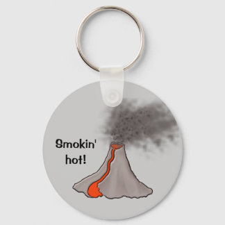 Smokin' Hot Volcano Design Key Ring