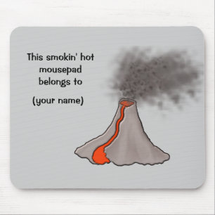 Smokin' Hot Volcano Design Mouse Mat