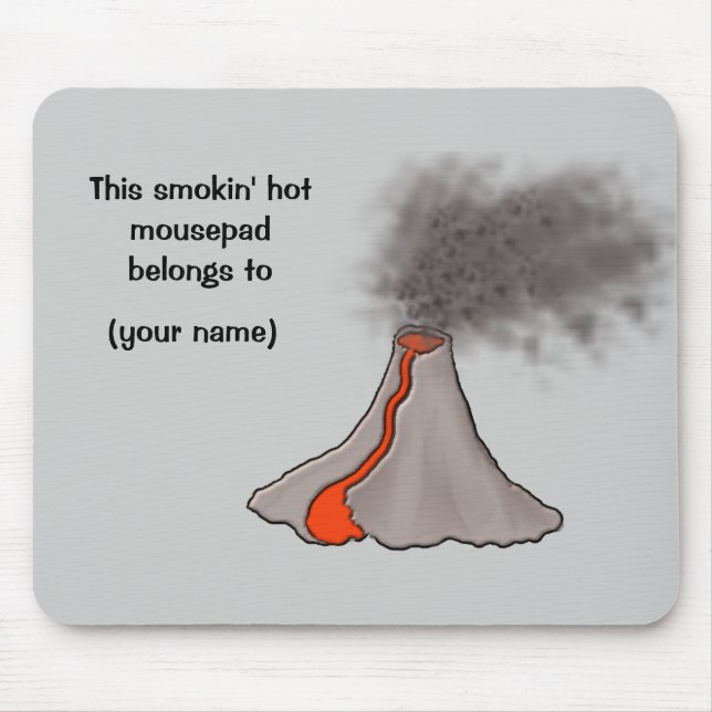 Smokin' Hot Volcano Design Mouse Mat (Front)