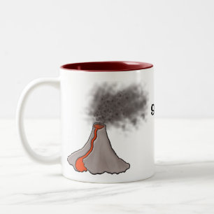 Smokin' Hot Volcano Design Two-Tone Coffee Mug
